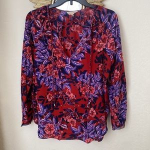 Rebecca Taylor Floral Peasant Blouse Size 6